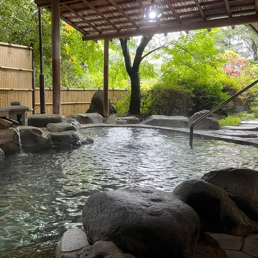 Open-air bath among trees