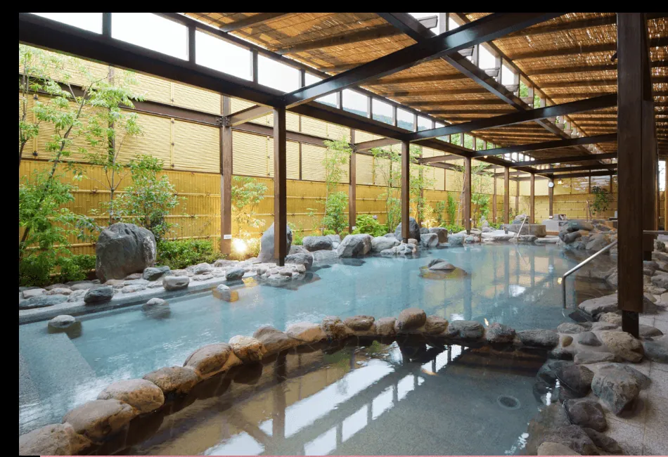 Open-air bath among trees