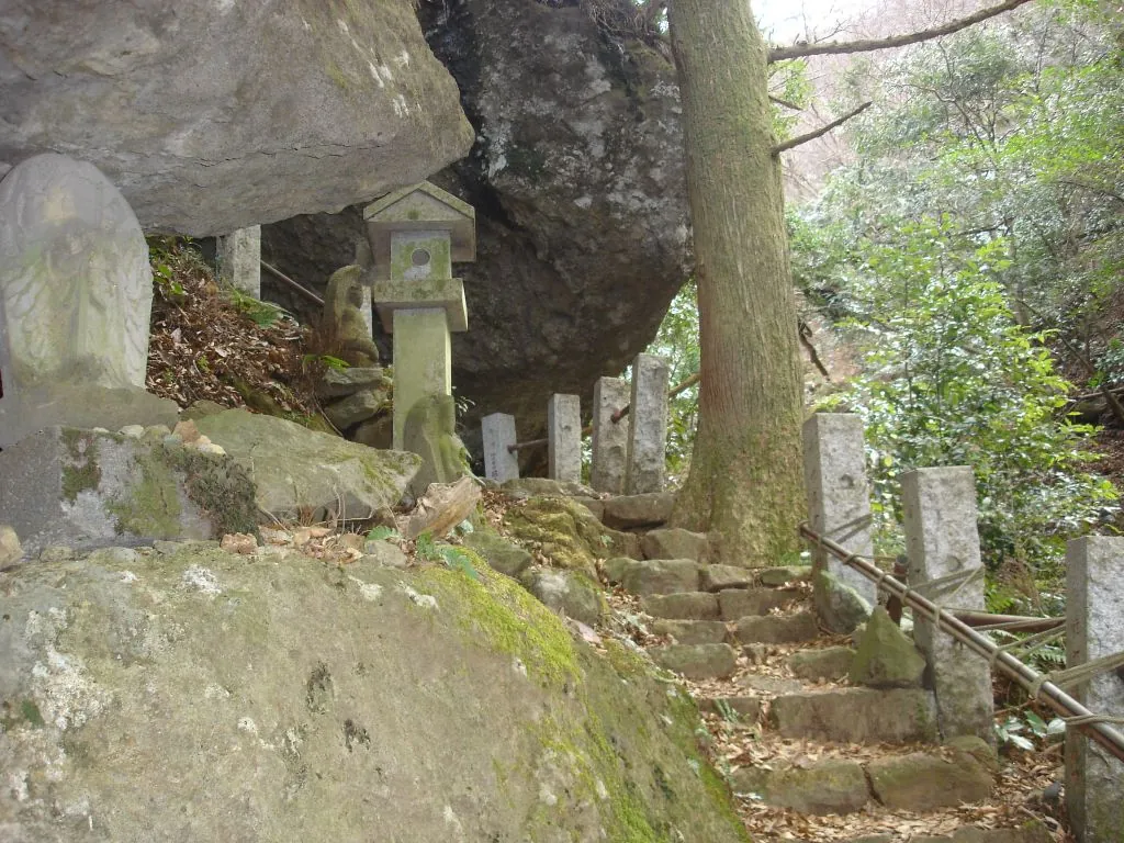 Stone steps to the cave